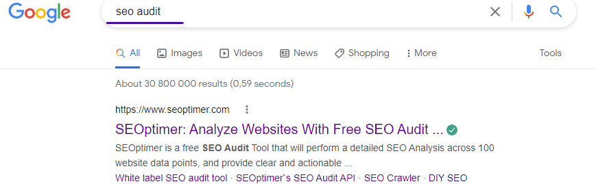 seo audit keyword in google search
